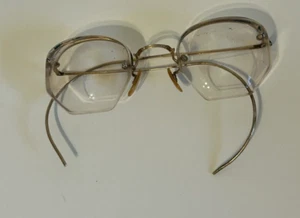 vintage  Shuron  1/10 12 K  GF Yellow Gold Filled Thick hexagon Eye Glasses  F5 - Picture 1 of 14