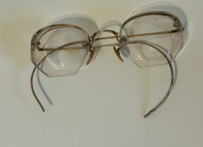 Óculos hexágono grosso folheado a ouro amarelo vintage Shuron 1/10 12 K GF F5 - Imagem 1 de 4