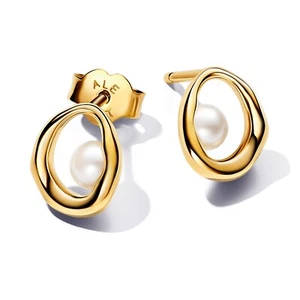PANDORA Schmuck Ohrstecker für Damen Oval mit Perle Goldfarben 263295C01 - Bild 1 von 2