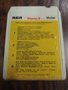 VINTAGE "HAIR" BROADWAY CAST RECORDING 8 TRACK TAPE cartridge album RCA O8S-1038 - Imagen 1 de 3