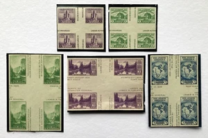 U.S. stamps. #766a-70a National Parks Very Fine Used Cross Gutter Blocks of Four - Picture 1 of 2