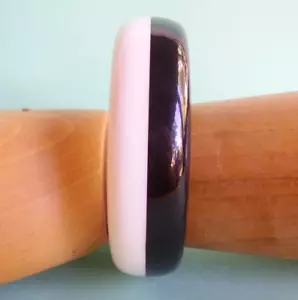 Jlor537 / REMINISCENCE / BRACELET EN RÉSINE DE COULEUR BLANC ET NOIR - Foto 1 di 2