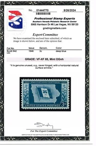 EXCELLENT SCOTT #942 MINT PRISTINE ORIGINAL GUM NH - PSE CERT GRADED VF-XF 85 - Picture 1 of 3