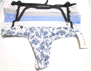 Lucky Brand Ladies' thong panties-sz S-5 PR-NWT-solids /designs-retail 60.00 - Picture 1 of 6