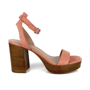 Nordstrom Women's Anita Ankle Strap Leather Platform Sandals Peach Size 10 - Picture 1 of 8