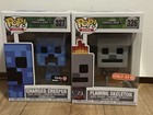 Funko Pop Minecraft Flaming Skeleton #326 And Charged Creeper #327 Lot