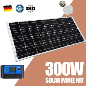 300W Solar Panel Kit 12V Mono Fixed Home Caravan Camping Charging Controller - Picture 1 of 9