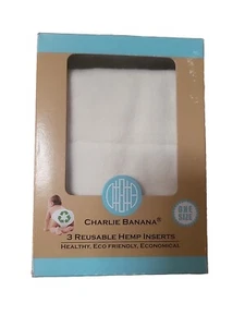 Charlie Banana 3 Reusable Cloth Diaper Deluxe Inserts OS White Small New - Picture 1 of 2