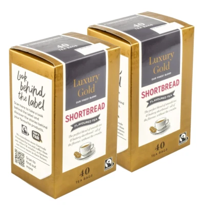 MARKS AND SPENCER M&S Luxury Gold Shortbread bustine di tè 40 bustine di tè 116 g aroma biscotto x confezione da 2