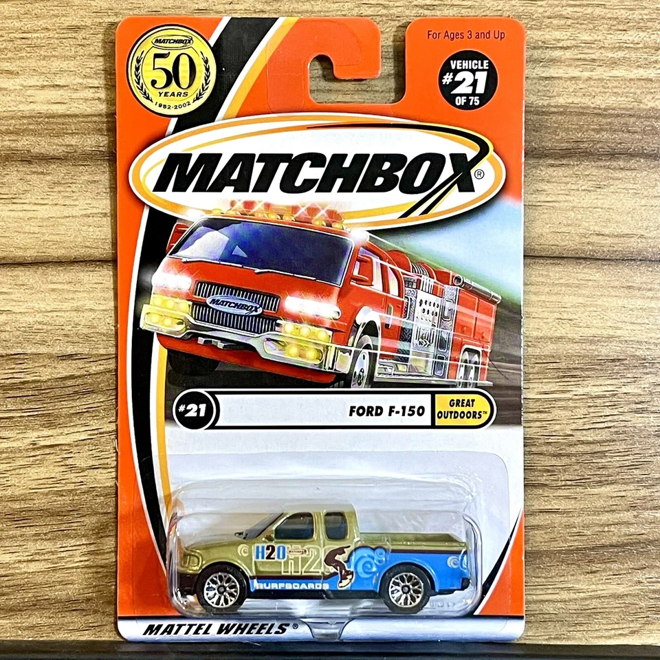Matchbox #21 Ford F-150 Pickup Truck Green 50 Years 2002 New On Card - Image 1 of 1