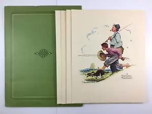Vier Vintage normale Rockwell geprägte Drucke mit Empire National Bank Ordner - Bild 1 von 12