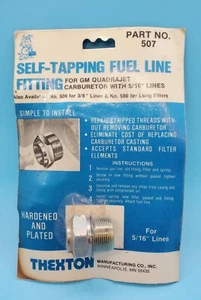 Thexton GM Quadrajet Carburetor 5/16" Lines Self-Tapping Fuel Line Fitting #507 - Bild 1 von 6