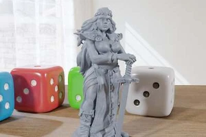 Boudica - Minifigura Impresa en 3D - Proxy Minis para DnD, Puerta Baldurs, Fa de Mesa - Imagen 1 de 3
