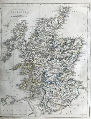1842 Antique Map; Scotland by F.P. Becker - Image 1 of 2