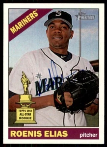 2015 Topps Heritage Roenis Elias Signed IP AUTO Seattle Mariners #15 - Picture 1 of 2