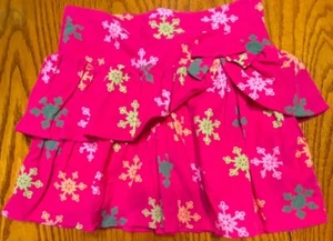 GYMBOREE SZ8 “CHERRY ALL THE WAY” GIRLS SNOWFLAKE TIERED CORDUROY SKORT EUC - Picture 1 of 6
