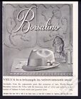1962 Borsalino Man's Velva Fedora Hat Illustrated Vintage Print Ad