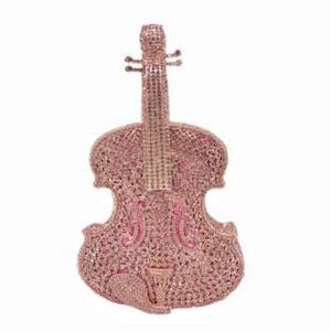Nuevo violín diamante con incrustaciones bolsa de cena banquete agua diamante bolso de mano bolso embrague - Imagen 1 de 37