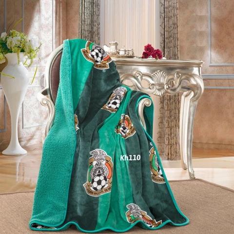 Mexico National Soccer Silk Touch Sherpa Lining Kids Throw Blanket 50"x 60"-New Cover