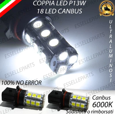 2x LAMPADE P13W 18 LED DRL LUCI DIURNE CANBUS BIANCO - Immagine 1 di 2