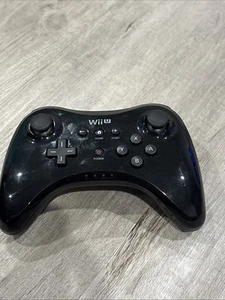 Nintendo Wii U Wireless Pro Controller Black WUP-005 Tested Works OEM - Picture 1 of 4