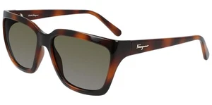 Gafas de sol Ferragamo cuadradas tortuga para mujer con lente degradada SF1018S 214 Italia - Imagen 1 de 4