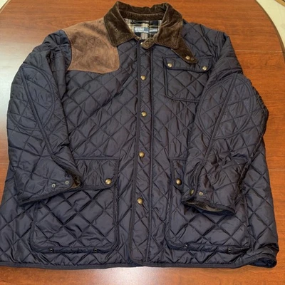 Abrigo acolchado Ralph Lauren grande y alto azul marino con forro de franela 3xb Foto 1 de 4