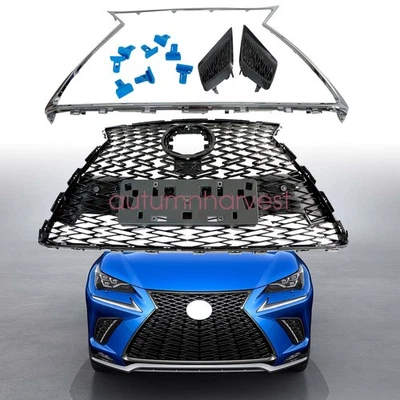 Nuevo para Lexus NX300 2018-2021 parrilla delantera con moldura cromada + 2 cubiertas antiniebla EE. UU. Foto 1 de 4