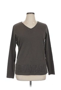 Harley Davidson Women’s Gray/Brown Rhinestone Studded Long Sleeve Tee Size XL - Picture 1 of 6