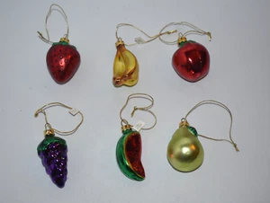 FRUIT Christmas Ornaments 6 pc Set - Picture 1 of 8