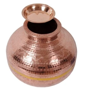 Nuevo Cobre Matka Agua Almacenamiento Dispensador Contenedor Olla De Buena Salud - Picture 1 of 4