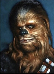 Star Wars Chewbacca Chewie Wookie schwarz Samt Ölgemälde Kunst. - Bild 1 von 2