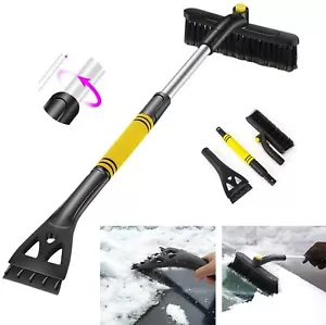 Ice Scraper with Brush for Car Windshield Snow Removal Frost Telescoping Broom - Picture 1 of 5