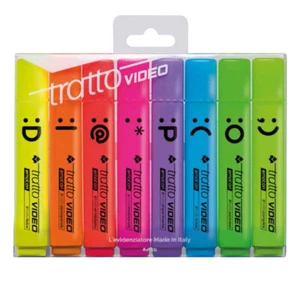 8 Evidenziatori Fluorescenti Tratto Video Emotion Fluo Scuola Ufficio 3576 - Foto 1 di 1