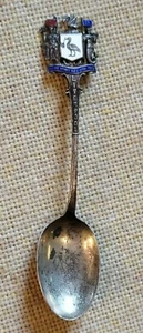 STERLING SILVER & ENAMEL LIVERPOOL COAT OF ARMS SOUVENIR SPOON HALLMARKED - Picture 1 of 12