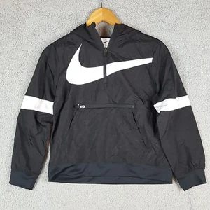 Nike Swoosh Logo Anorak Youth Boy's Size Medium Windbreaker Track Jacket Pockets - Picture 1 of 5