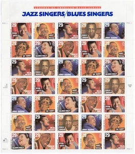 Scott #2861a (2854-61) Jazz and Blues Singers Sheet of 35 Stamps - MNH - Picture 1 of 1