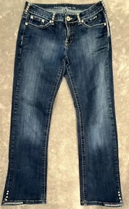 Cowgirl Tuff Co. Jeans SZ 31x33 Studded Chrome Gypsy Bootcut Rodeo Distressed - Picture 1 of 6