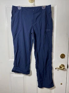 Columbia Omni Shade 12 Navy Outdoor Pants Cargo Lightweight Roll Tab Convert - Picture 1 of 7