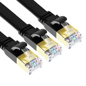 CAT 8 Ethernet Cable 10ft 3 Pack High Speed 40Gbps 2000MHz 26AWG Flat SFTP In... - Picture 1 of 8