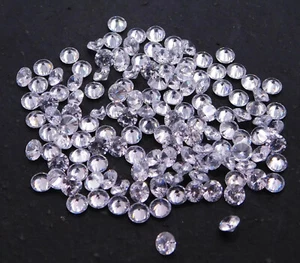 2.50 MM Lab Created White C.Z. Round Cut Loose Gemstone 12 Cts 100 Pcs P-3422 - Picture 1 of 3