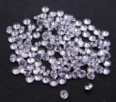2.50 MM Lab Created White C.Z. Round Cut Loose Gemstone 12 Cts 100 Pcs P-3422 - Image 1 of 3