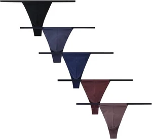 Men's G-string Briefs Thong Bikini Underwear Sexy T Back Medium, 5colors01 - Picture 1 of 8