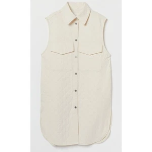 H&M Weste Damen Large Elfenbein Gesteppt Lang Preppy Quiet Luxus Minimalistisch Capsule - Bild 1 von 9