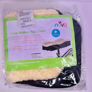Nova Universal Knie Walker Pad Bezug, dick gepolstert Fleece Kunst Lammfell NEU - Bild 1 von 3