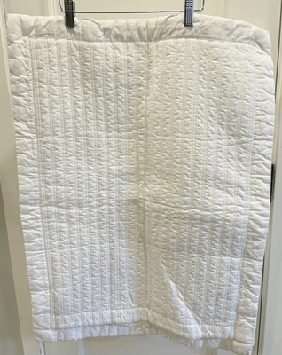 (2) Dos RALPH LAUREN BLANCO Estándar SHAMS Caña Rayas Acolchado Algodón Usado en Excelente Condición Foto 1 de 4