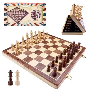 Magnetic Wooden Chess Board Set with Manual for Adults Kids 15 Inch Chess Puz... - Picture 1 of 9