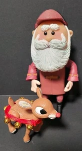 2002 Rudolph the Red Nosed Reindeer Skinny Santa/Baby Rudolph Figure Lot RARE - Picture 1 of 4