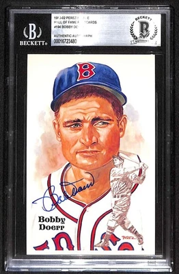 1980-01 Pérez-Steele HOF Postal 194 Bobby Doerr BGS Autógrafo BAS B88797 Foto 1 de 2