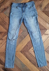 Hollister Hi-Rise Super Skinny Jeans Junior Miss Size 5 5R W28 L29 DISTRESSED - Picture 1 of 6